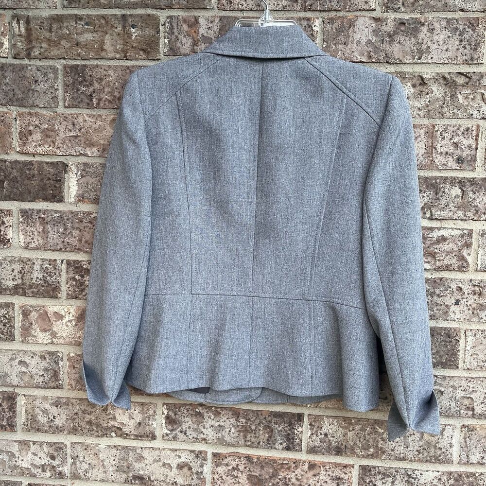 Kasper 2 Pc Dress Suit Set Gray Heathered Blazer Jacket Sleeveless Sheath 4P - Picture 6 of 15